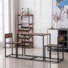 WALNUT Elm Wood Simple Dining Table Set Breakfast Table And Chair Three-Piece [90x47x75.5cm] Kitchen Room Furniture