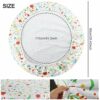 Waterproof Round Elastic Edged Tablecloth, Red Flower 90-110cm Fitted Flannel Backed Table Cover Stain Resistant Oil-proof PVC Wipeable Table Pro