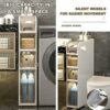 Bathroom Floor Cabinet Storage, Slim Toilet Paper Storage Cabinet with Clear Drawers and Casters, Large Capacity Narrow Vertical Dresser Tower fo