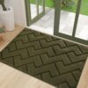 Biscpro Door Mat 50 X 80 cm, Indoor DoorMat Washable, Doormat Dirt Trapper Non-slip, Absorbent Inside Entrance Rug Floor Mat for Entryway, Patio,