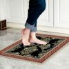 Cosilyt 1/10 Inch Ultra Thin Front Door Mat Rug Indoor Entrance Inside Non Slip, Large Waterproof Rubber Kitchen Rug and Interior Home Washable D
