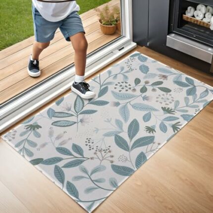 Giidlery Door Mat Beautiful Fall Vintage Leaves Entrance Rug Machine Washable Low-Profile Floor Mats, 50 * 80cm