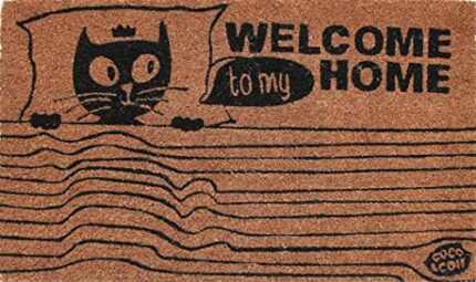 Coco & Coir Door Mat | Indoor Funny | Cat Design Entrance Welcome Mat (Cat Love 45cm x 75cm)
