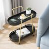BHVXW Living Room Sofa Side Home Balcony Movable Small Push Kitchen Storage Rack (Color : Argento, Size : 62.5CM*60CM)