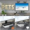 Universal TV Stand - Table Top TV Stand for 27-55 inch LCD LED TVs - 9 Level Height Adjustable TV Base Stand with Tempered Glass Base & Wire Mana