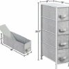 CIADAZ Narrow Dresser Tower with 4 Drawers, Easy Pull Handle Narrow Dresser Tower Sturdy Metal Frame Bathroom Little Cabinet Stand Slim Side Stor