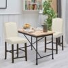 DINGZZ Set Of 2 Fabric Barstools Nail Head Trim Counter Height Dining Side Chairs