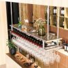 OUSIKA Wine Racks,Wine Glass Rack Cabinet Holder - Wall Bottle Glass Shelf Ceiling, Wine Cabinet Barniture, Wine Storage Display Décor