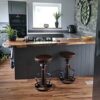 Vintage Bar Stools Fire Hydrant Design Swivel PU Seat 24-30inch Counter Height Adjustable Industrial Kitchen Island Stool Retro Dining Chair Farm
