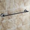Ceramic Towel Bar Single Bar Matte Black Bronze Antique Bathroom Copper Bathroom Wall Towel Rack 60Cm/C