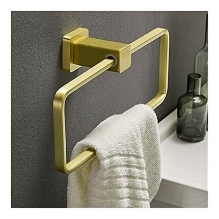HIGOH Towel Rack Towel Rack Bathroom Towel Holder, Towel Hanger Storage Shelf Towel Rack Rail, Bathroom Accessories, Wall Mounted Brushed Towel R