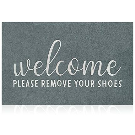 AAZZKANG Doormat Outdoor Entrance with Non Slip Rubber Backing Welcome Please Remove Your Shoes Mat Easy to Clean Indoor Door Mat for Entrance