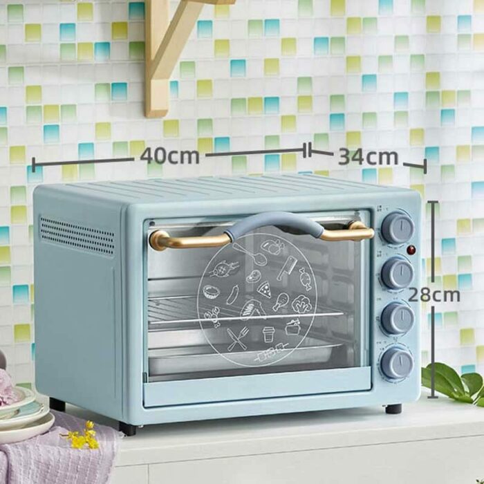 KKYKP Oven household mini small small electric oven baking automatic multi-function baking large-capacity electric oven (Color : Blue, Size : 34