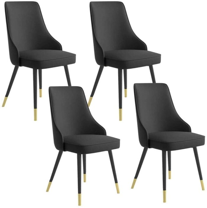 dining chair Office Business Reception Chairs Conference Chairs Kitchen Dining Chair Leather Thicken Backrest Kitchen Chair Wrought Iron Non-Slip