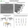 VOUNOT Sun Shade Sail Rectangle 5m x 3m with Fixing Kit, 95% UV Block Breathable HDPE Awning, Sunscreen Canopy for Outdoor Garden Patio Lawn, Gre
