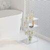 Cuguords Clear Acrylic Side Table for Small Spaces, Acrylic Nightstand for Bedroom Set of 2, 3 Tire Coffee/End Table for Living Room, Bedside Tab