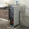 Bathroom Floor Cabinet Narrow Tall Slim Storage Tower, Sturdy Frame Narrow Toilet Paper Storage Cabinet with Clear Drawers and Casters for Small