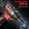 Bamse Cordless Drill Driver 12V, Electric Screwdriver with 18+1 Torque, 3/8" Chuck, 2 Speed, 30Nm Power Drill with LED Light, 1 Battery 1.5Ah Inc