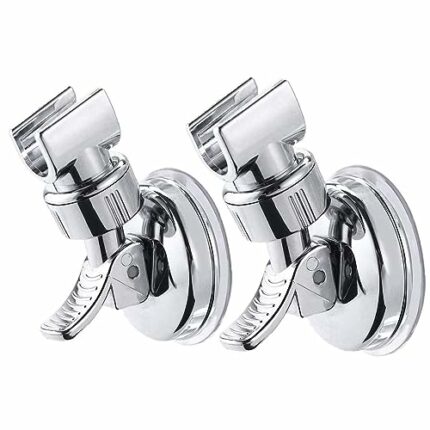 Grapelet 2PCS Shower Head Holder Adjustable Removable Shower Wall Holder Bracket Suction Cup Shower Head Bracket No Drilling for Home Hotel Bathr