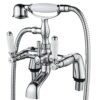 Traditional Bathtub Mixer Tap,Luckyhome Victorian Bath Shower Mixer Tap with Hand Held Shower