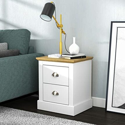 Galano Sufy Bedside Table - 2 Drawer Chest - Small Side Table, End Table with Storage for Bedroom - Chest of Drawers - Organizers and Storage Cab