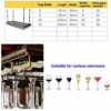 Wine racks Home/Bar Retro with Stemware Holder | Wall Mounted Hanging Metal Wine Bottle Stand | Vintage Industrial Wine Glasses Shelf, Adjustable