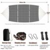Anyoo Cotton Hammock with Mosquito Net & Tree Straps Kits, Breathable Mesh Hammock for Outdoor Garden Yard Camping Hiking Backpacking