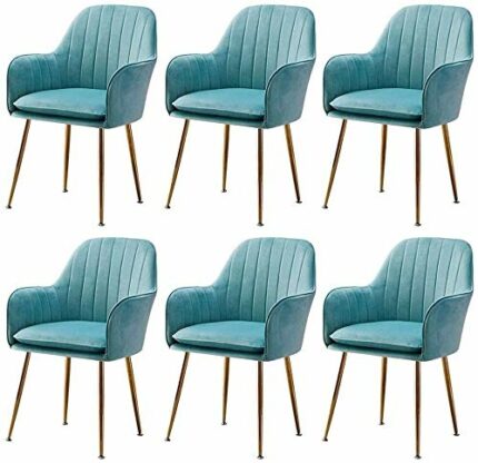 dining chair Kitchen Dining Room Furniture Chairs Velvet Dining Chairs Set Of 6 Kitchen Chairs Upholstered Seat With Metal Legs Electroplated Tit