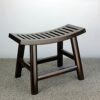 VIrov Black Wooden Bath Stool Non-slip Bathtub Spa Wood Shower Stool Waterproof Living Room Kitchen Office Garden Change Shoes Stools for Elderly