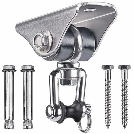SELEWARE Swing Hook Heavy Duty, Stainless Steel 360 Swivel Silent Swing Hanger Hammock Hook, Ceiling Mount Bracket for Suspension Trainer Yoga Sw