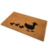 Black Ginger Large, Thick, Decorative, Patterned Coir Door Mats with Nature Designs (Duck Family)