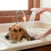 ONEBRAND White Bath Sink Single Tap Shower Attachment Head Hose Spray -Washing/Dresser Hair Pet - Push On Mixer - Suitable for Round Hose Not Uni