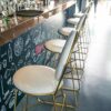 DINGZZ Minimalist Kitchen Bar Height Stools, Height117CM, Synthetic Leather (Color : Wit)