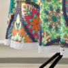xigua Boho Mandala Native Round Tablecloth 60In,Waterproof Patio Table Cloths with Umbrella Hole and Zipper,Table Covers for Indoor & Outdoor Bac