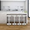 WALNUT Two Colors Adjustable 2 Soft-Packed Square Board Curved Foot Bar Stools Spa Tattoo Massage Salon Furniture