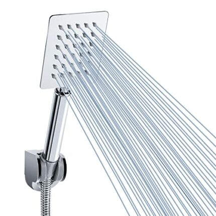 All Metal Handheld Shower Head - Voolan High Pressure Shower Heads - Simple Chrome Hand Shower Head with Teflon Tape - High Flow Even with Low Wa