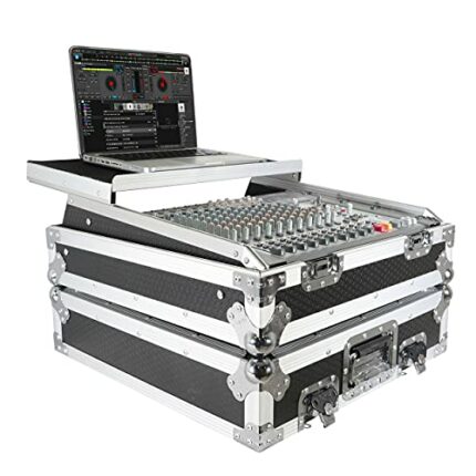 ProX Cases X-19MIXLT Top Load DJ Mixer Road Gig Ready Flight Combo Rack w/Gliding Laptop Shelf