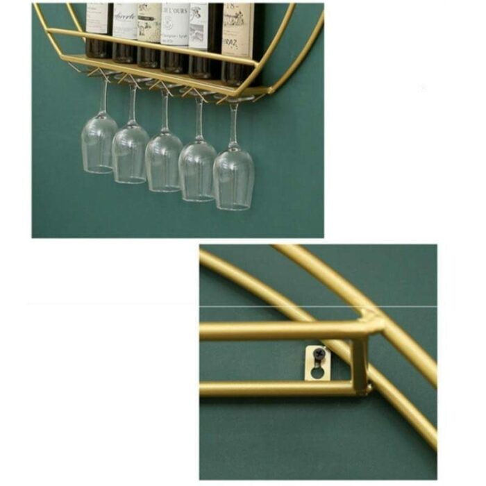 LHLLHL Wall-mounted Wine Rack European-style Wrought Iron Glass Cabinet Restaurant Display Cabinet Bar Storage Rack