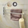 Towel Rack, Without Punching, Movable 108 ° Rotating Towel Bar, Bathroom Kitchen Towel Rack, Double Towel Bar for Bathroom