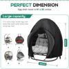 widesmile Double Egg Chair Cover 420D Oxford Fabric Outdoor Hanging Double Egg Chair Covers Waterproof Anti-dust Garden Wicker Cocoon Swing Chair
