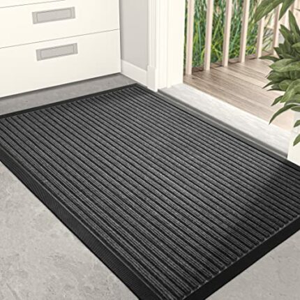 DEXI Door Mat, Durable Heavy Duty Outdoor Indoor Doormat, Stain and Fade Resistant, Low Profile, Non Slip Front Door Mats, Easy Clean Patio Entry