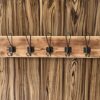 WRIGHTMART Rustic Wooden Coat Rack, Wall Mounted 5 Hook, Home Wall Décor, for Entryway, Kitchen, Bedroom, Bathroom, Hat, Towel, Backpack Hanger,
