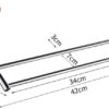 Bathroom Wall Rack, Stainless Steel Towel Rack, No Punch, Bathroom Double Towel Bar, Kitchen Bathroom Rack/42Cm