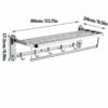 Towel Rail 2-Tier Bath Towel Rack SUS 304 Stainless Steel Towel Shelves with Hooks，Wall Mounted Towel Holder Towel Bar for Kitchen Bathroom