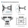 BONTEC TV Wall Bracket for 37-80 inch LED LCD Flat & Curved Screen, Swivel Tilt TV Wall Mount Full Motion, Heavy Duty Strong Solid Dual Arms up t