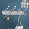 BlackFish Coat Rack Wall Mount,Rhinestone Type Wall Mounted Coat Rack - 4 Hooks,Purse Hanger,Coat Hanger Wall Mount,Wall Coat Rack for Bathroom K