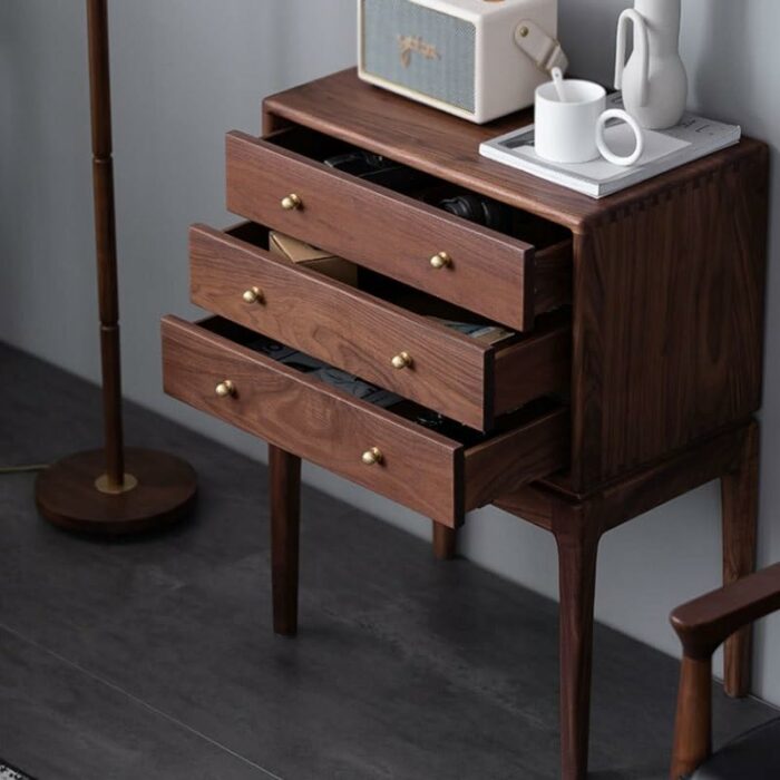 JYDQM Large storage space storage bedroom bedside small corner cabinet Solid wood bedside table