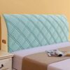 Stretch Headboard Cover, Velvet Soft Thicken Dustproof Quilted Headboard Decor Protector Cover, Machine Washable,Green,1.2m