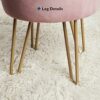 BONTEC Velvet Dressing Table Stool, Round Vanity Stool with Storange, Bedroom Ottoman Stool with Metal Legs for Home Living Room Fitting Room Bed