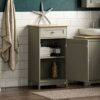 Bath Vida Priano Bathroom Cupboard 1 Door 1 Drawer Floor Standing Cabinet Drawer Unit Storage, Grey